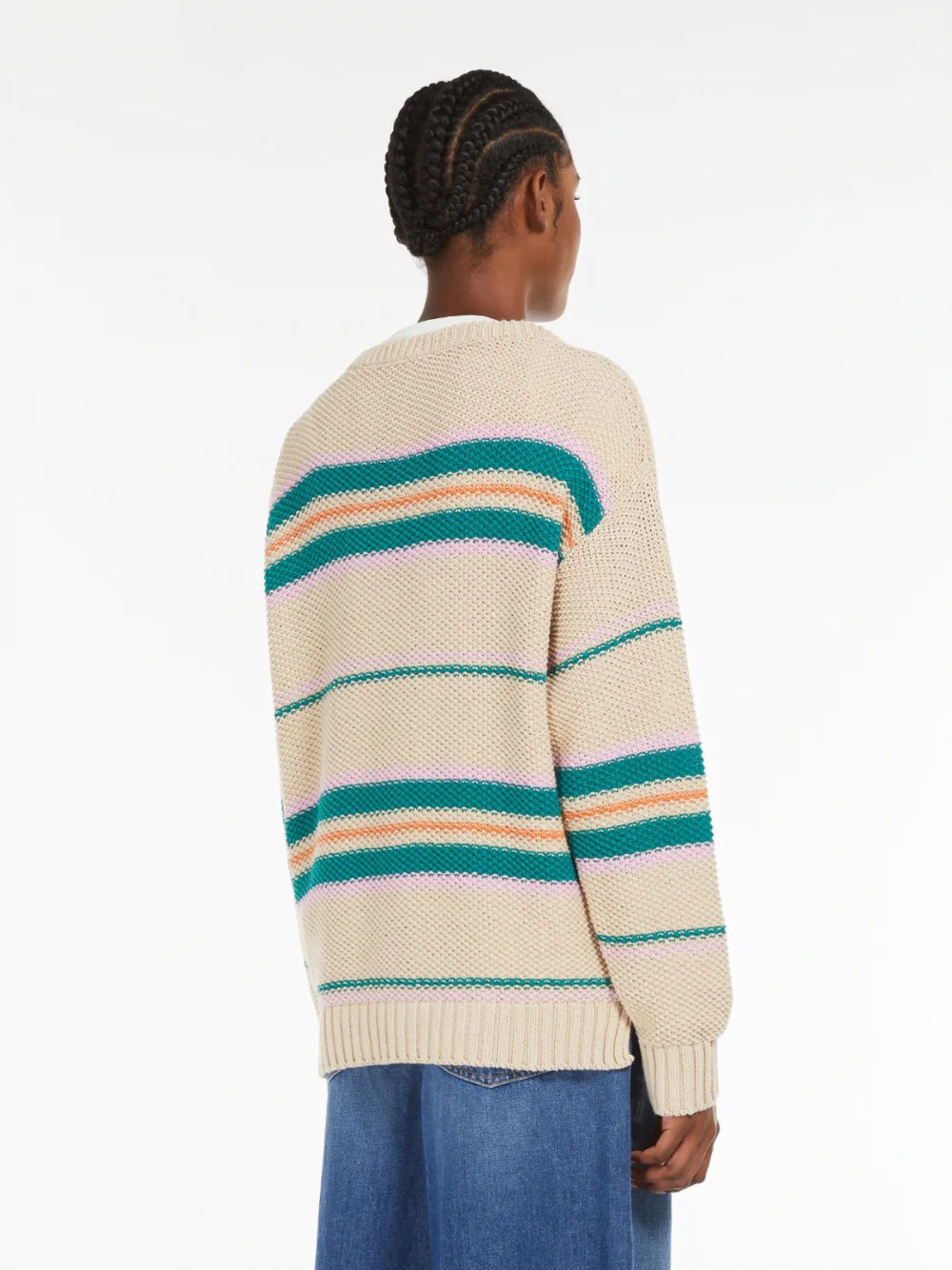 Weekend Maxmara Angus Cotton Yarn Jumper Beige - Image 4