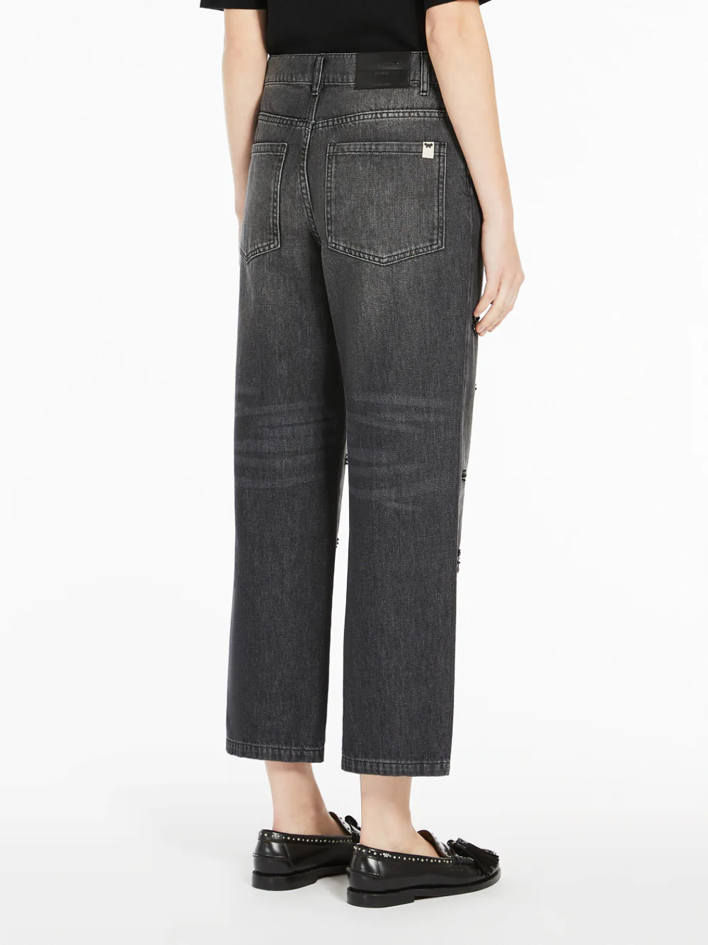 Weekend Maxmara Manetta Denim Trousers Black - Image 4
