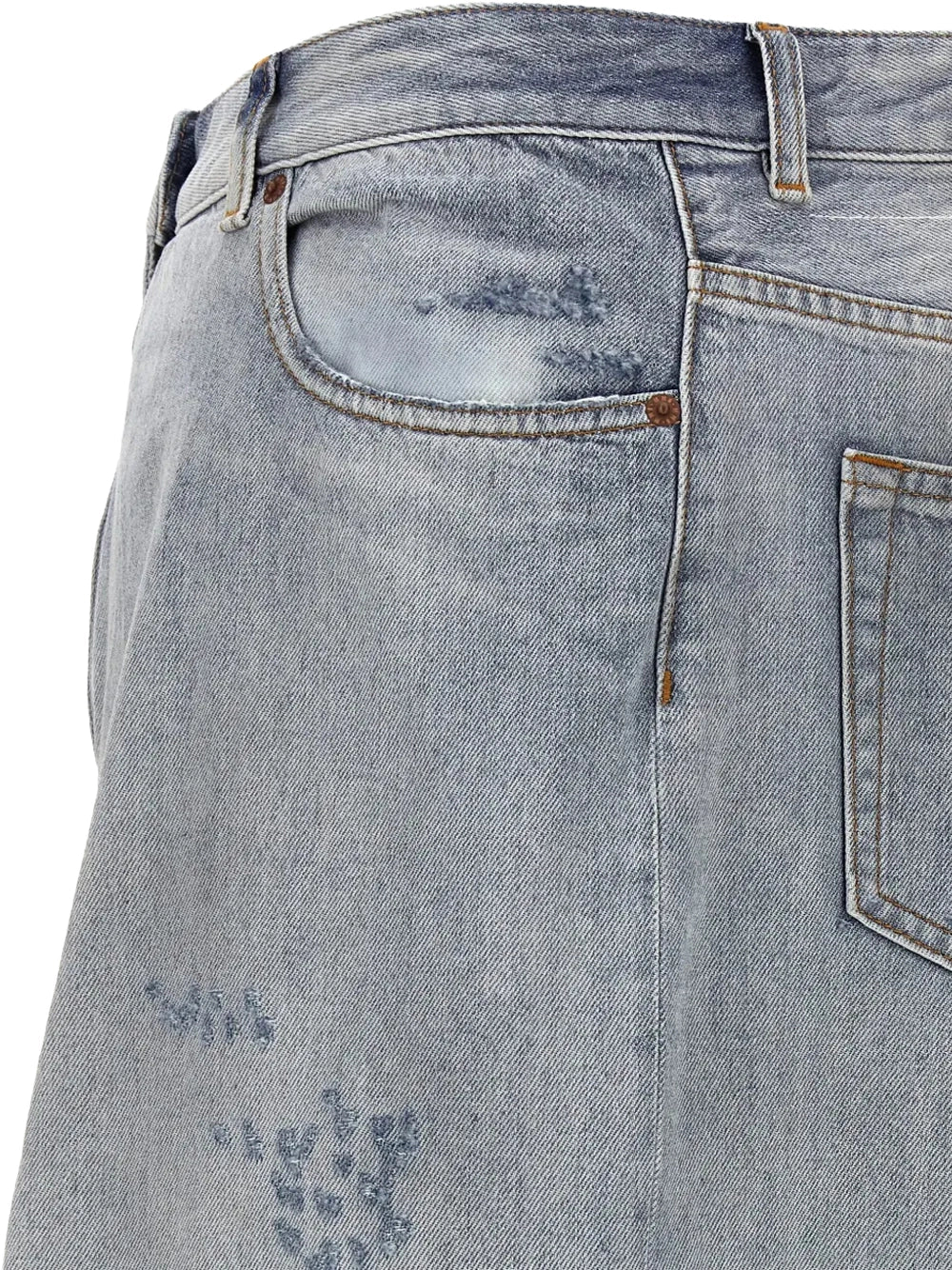 MM6 Maison Margiela Asymmetric Denim Skirt L Blue - Image 3