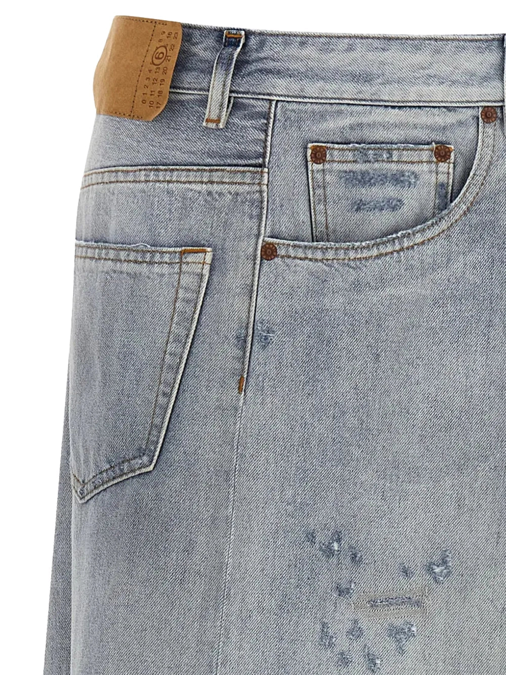 MM6 Maison Margiela Asymmetric Denim Skirt L Blue - Image 4
