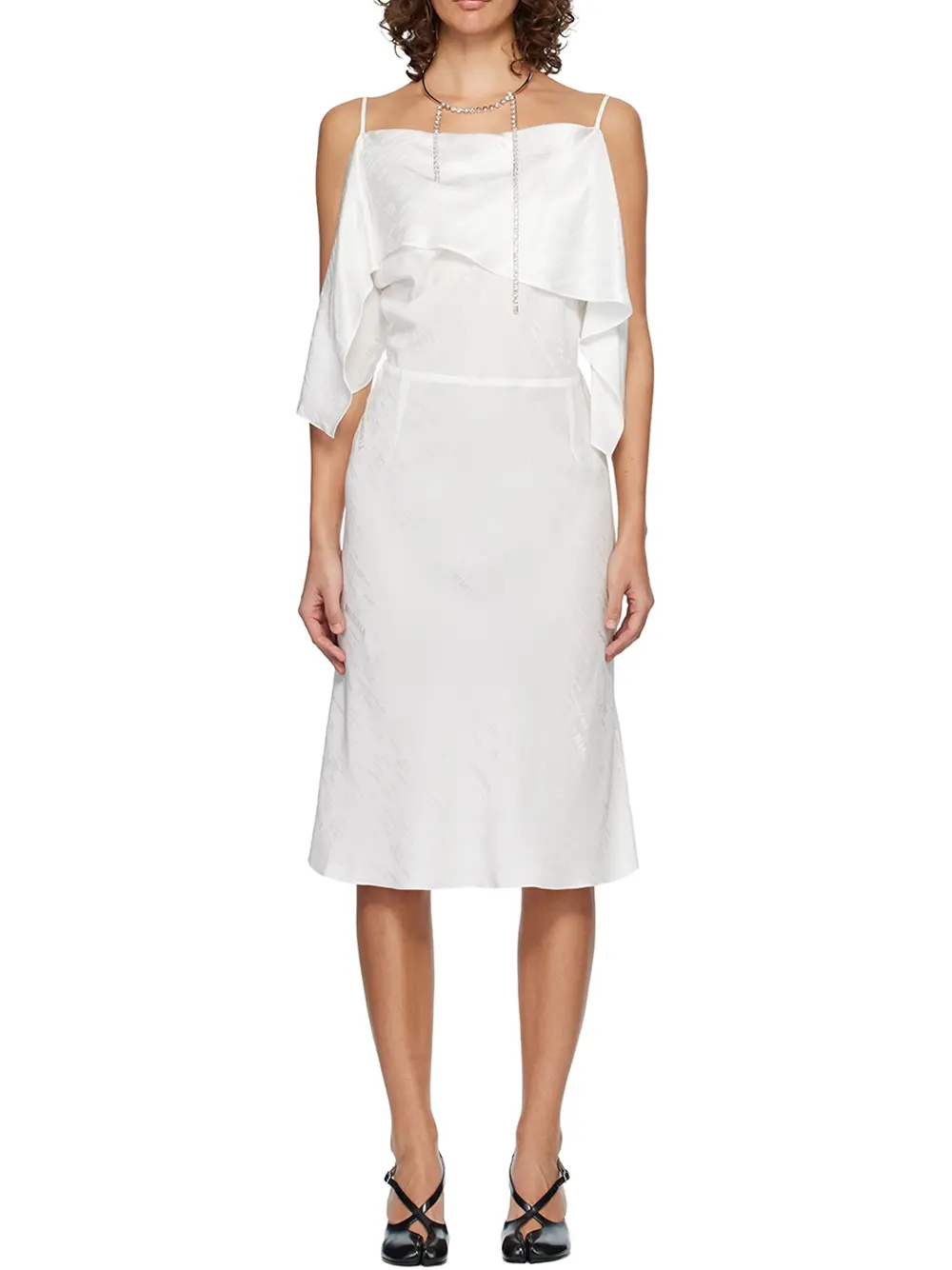 Maison Margiela Folded Jacquard Slip Dress White - Image 2