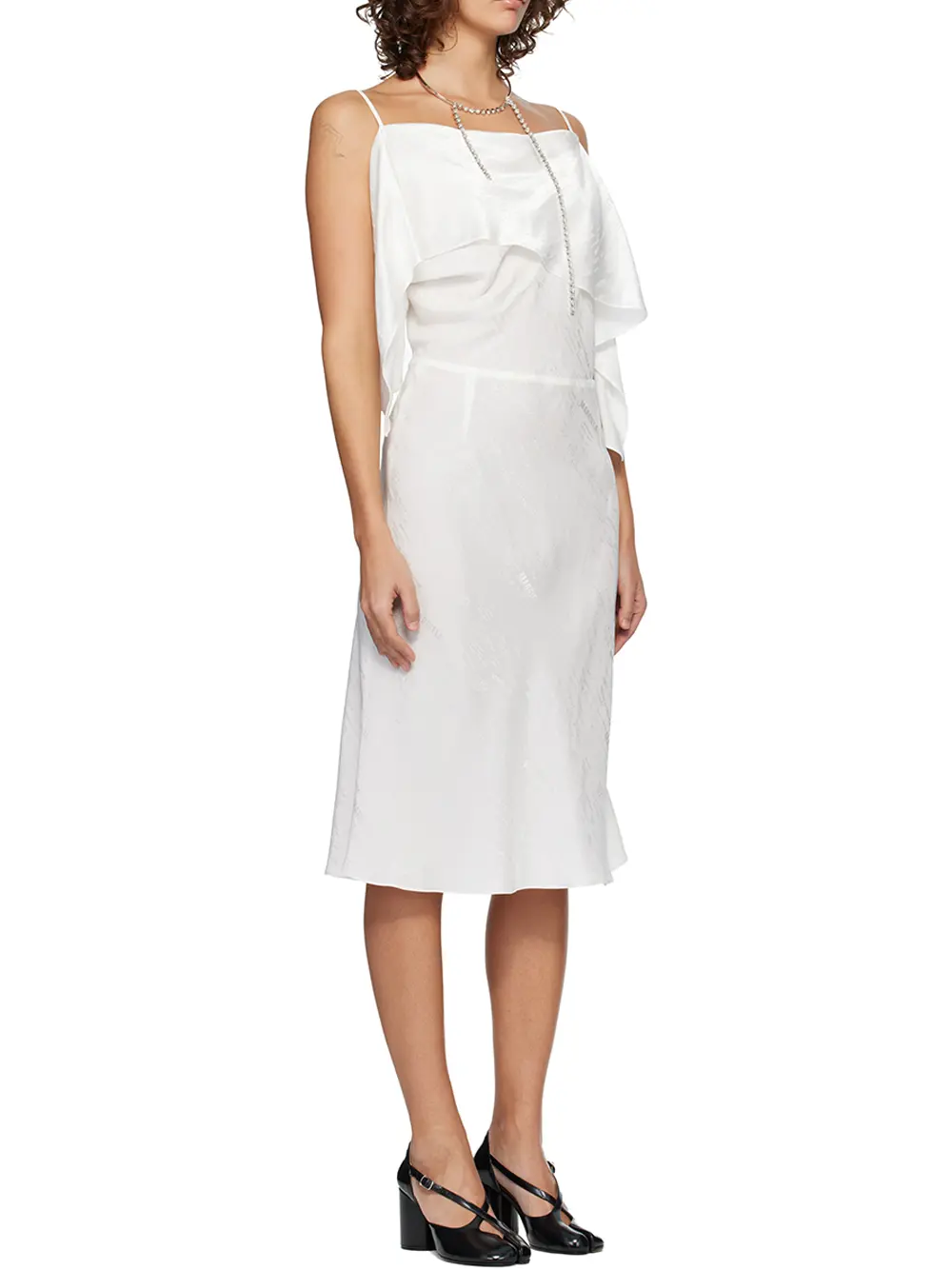 Maison Margiela Folded Jacquard Slip Dress White - Image 3