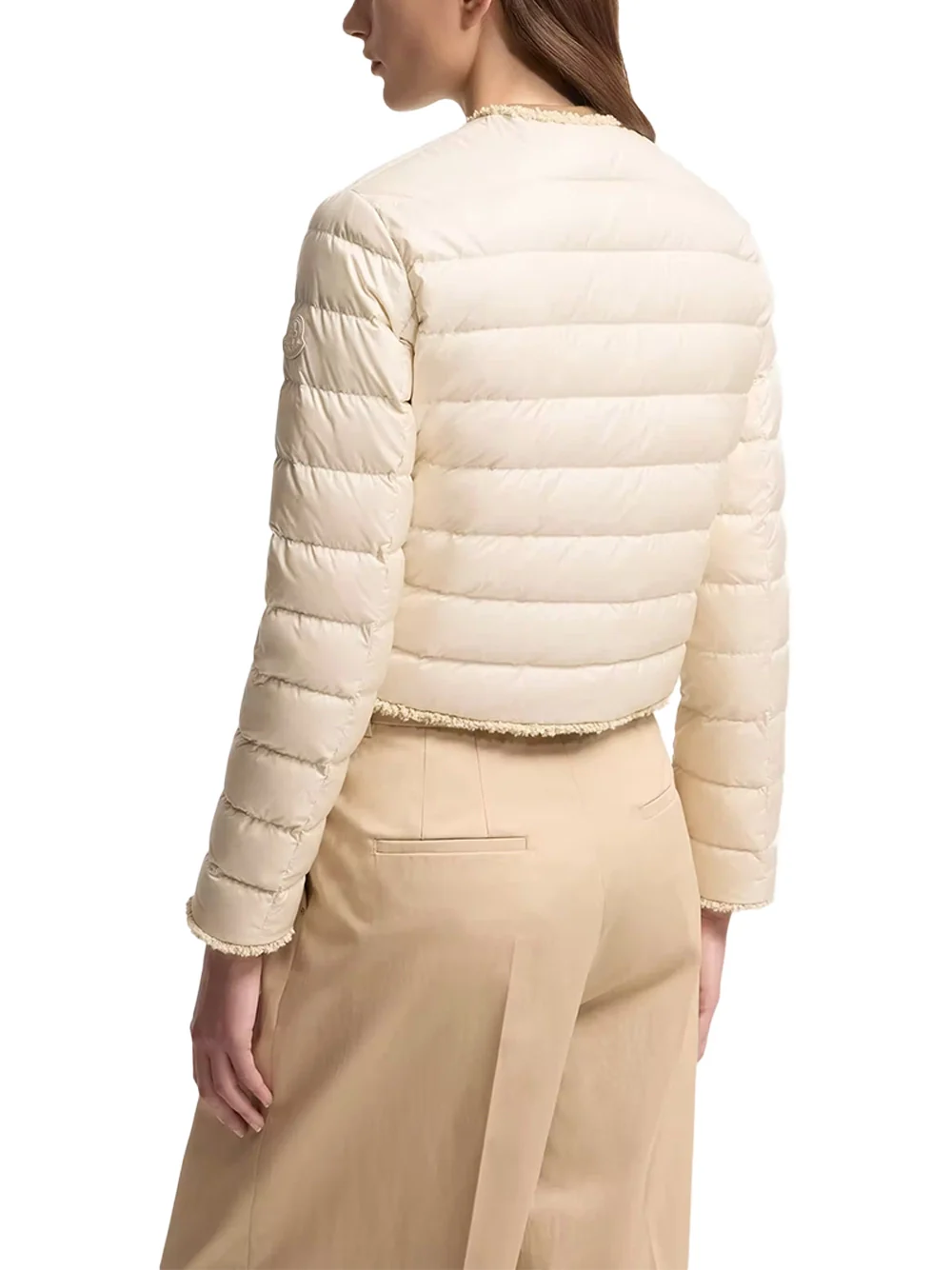 Moncler Women Fleurs Down Jacket L.Beige - Image 4