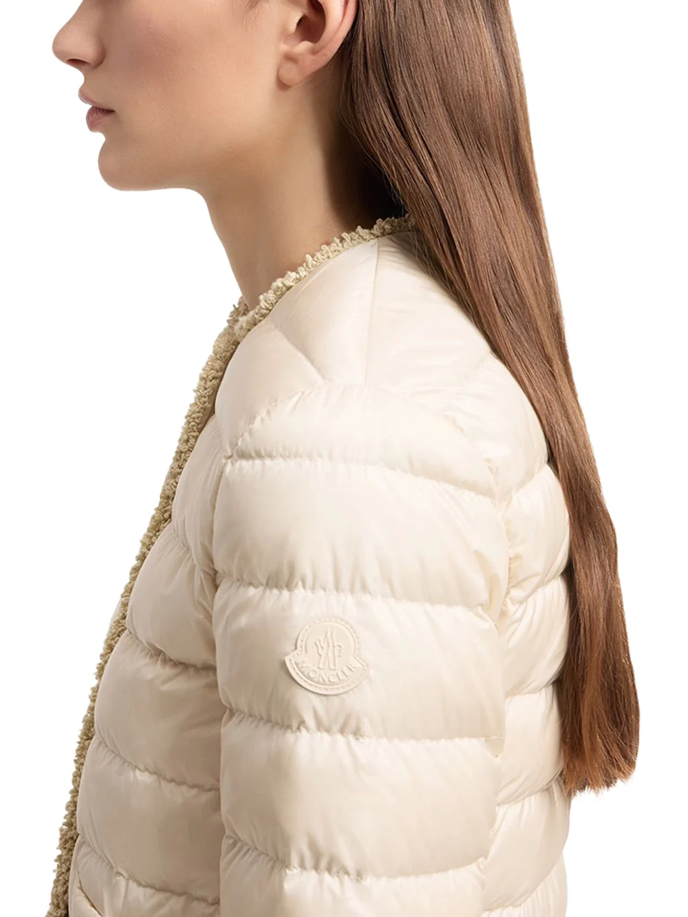 Moncler Women Fleurs Down Jacket L.Beige - Image 5