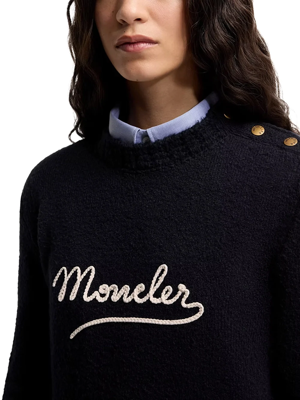 Moncler Women Girocollo Jumper Navy Blue - Image 3