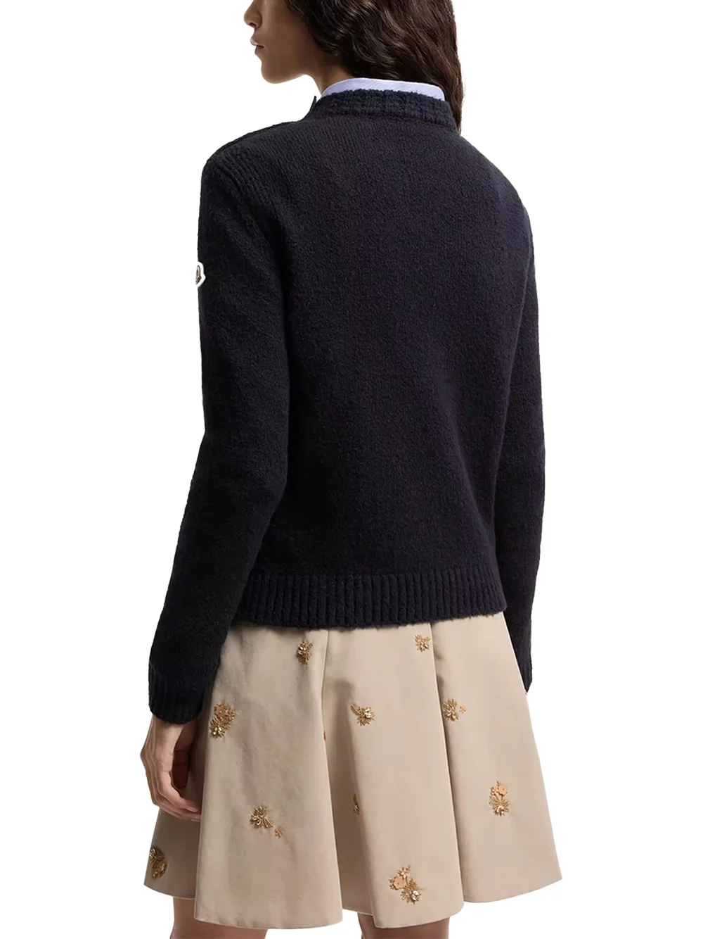 Moncler Women Girocollo Jumper Navy Blue - Image 5