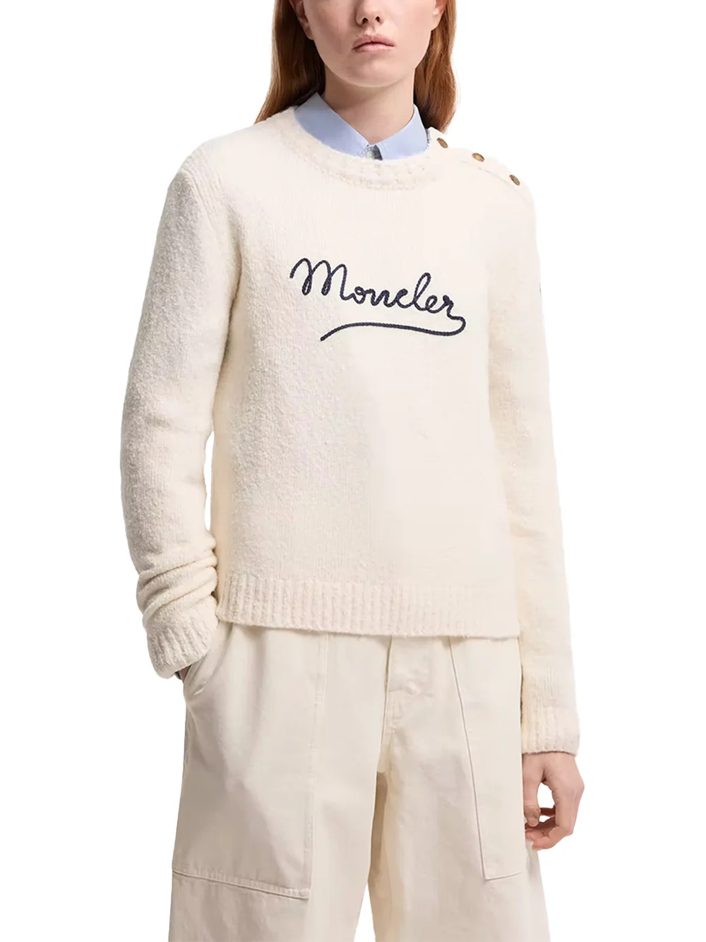 Moncler Women Girocollo Jumper White - Image 2