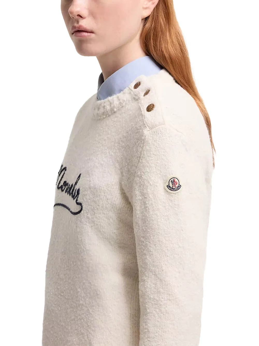 Moncler Women Girocollo Jumper White - Image 4