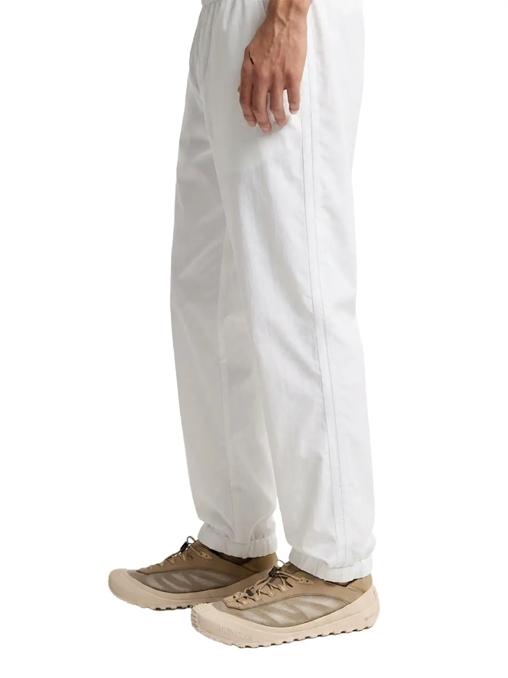 Moncler Men Striped Stretch Jogging Pants Ivory - Image 4