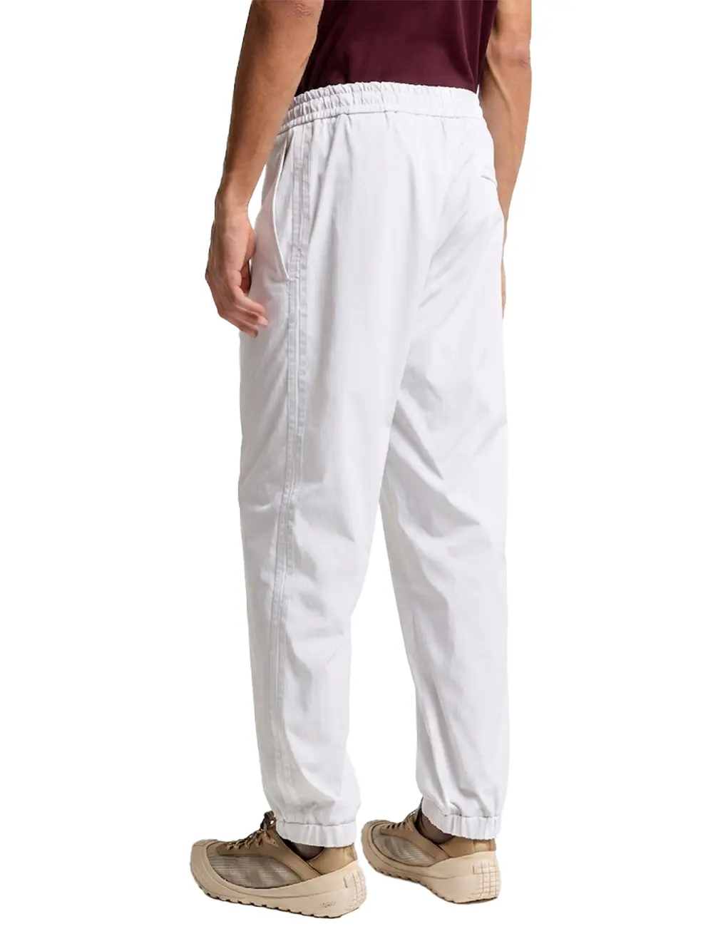 Moncler Men Striped Stretch Jogging Pants Ivory - Image 6