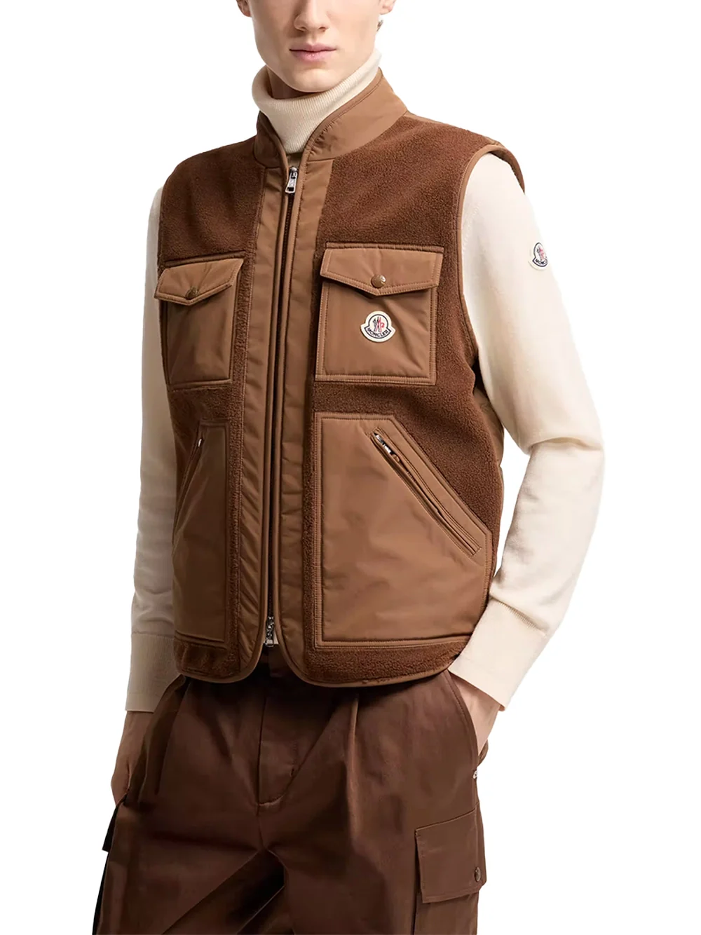 Moncler Men Karakai Gilet Brown - Image 2