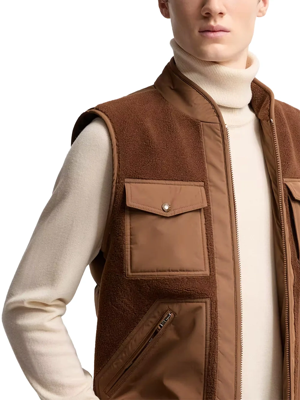 Moncler Men Karakai Gilet Brown - Image 3