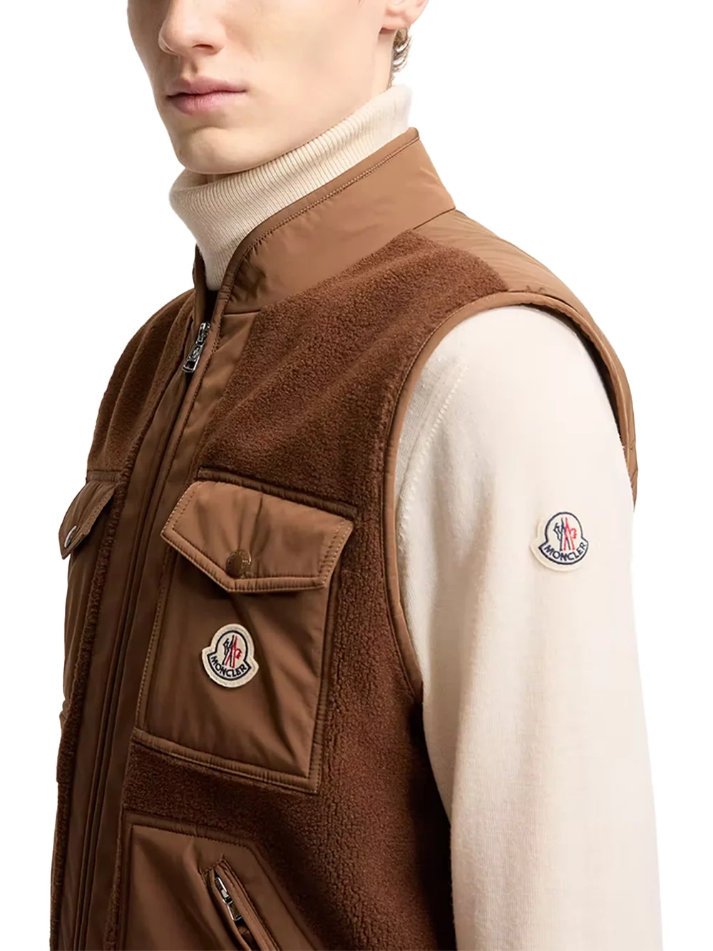 Moncler Men Karakai Gilet Brown - Image 4