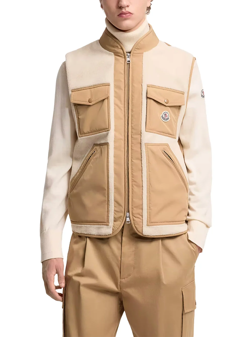 Moncler Men Karakai Gilet Light Beige - Image 3