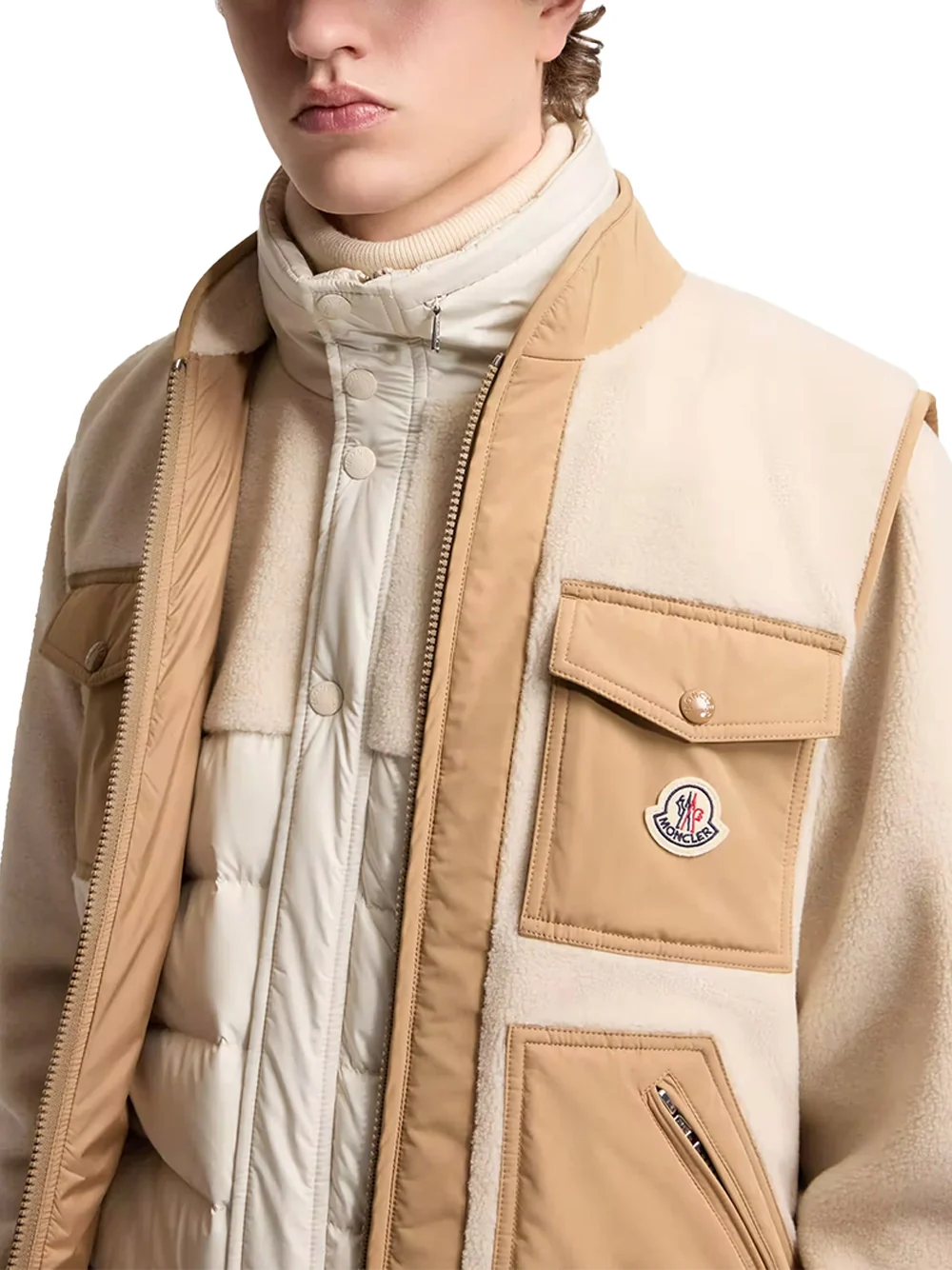 Moncler Men Karakai Gilet Light Beige - Image 4