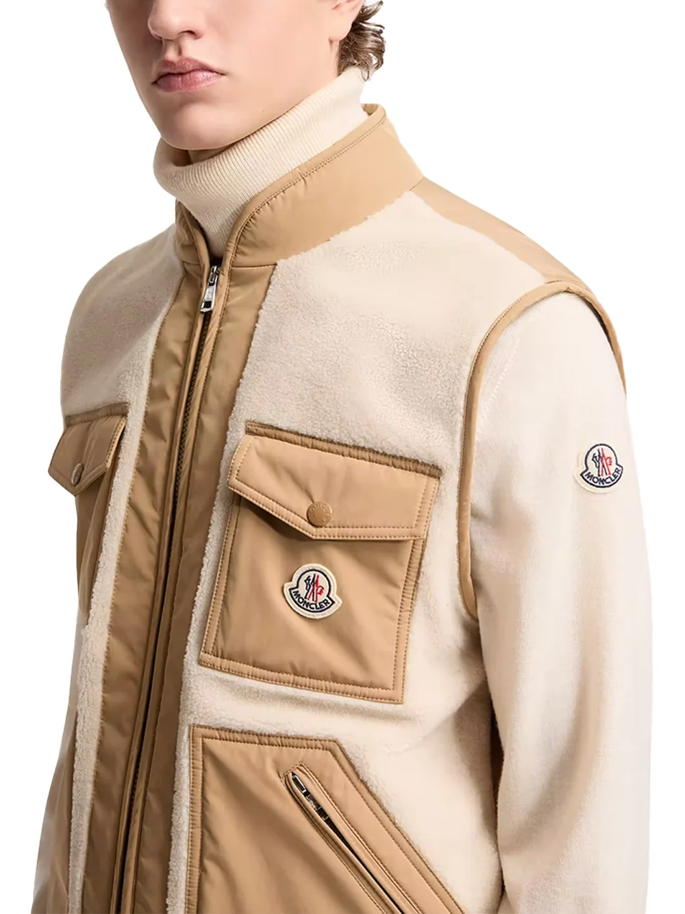 Moncler Men Karakai Gilet Light Beige - Image 5