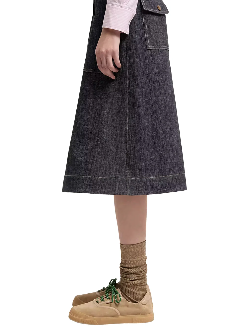 Moncler Knee Length Skirt Blue - Image 4