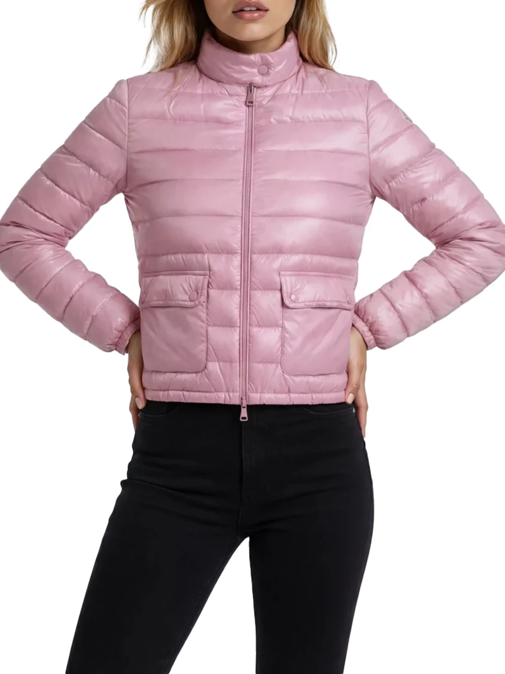 Moncler Women Lans Short Down Jacket Pink - Image 3