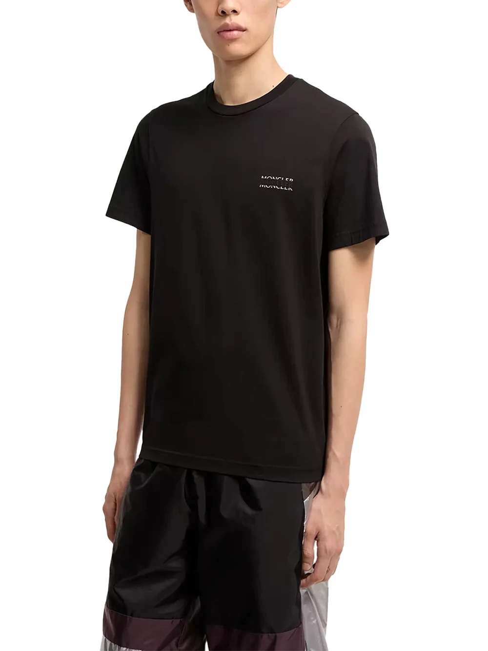 Moncler Men Logo Cotton Jersey T-Shirt Black - Image 2