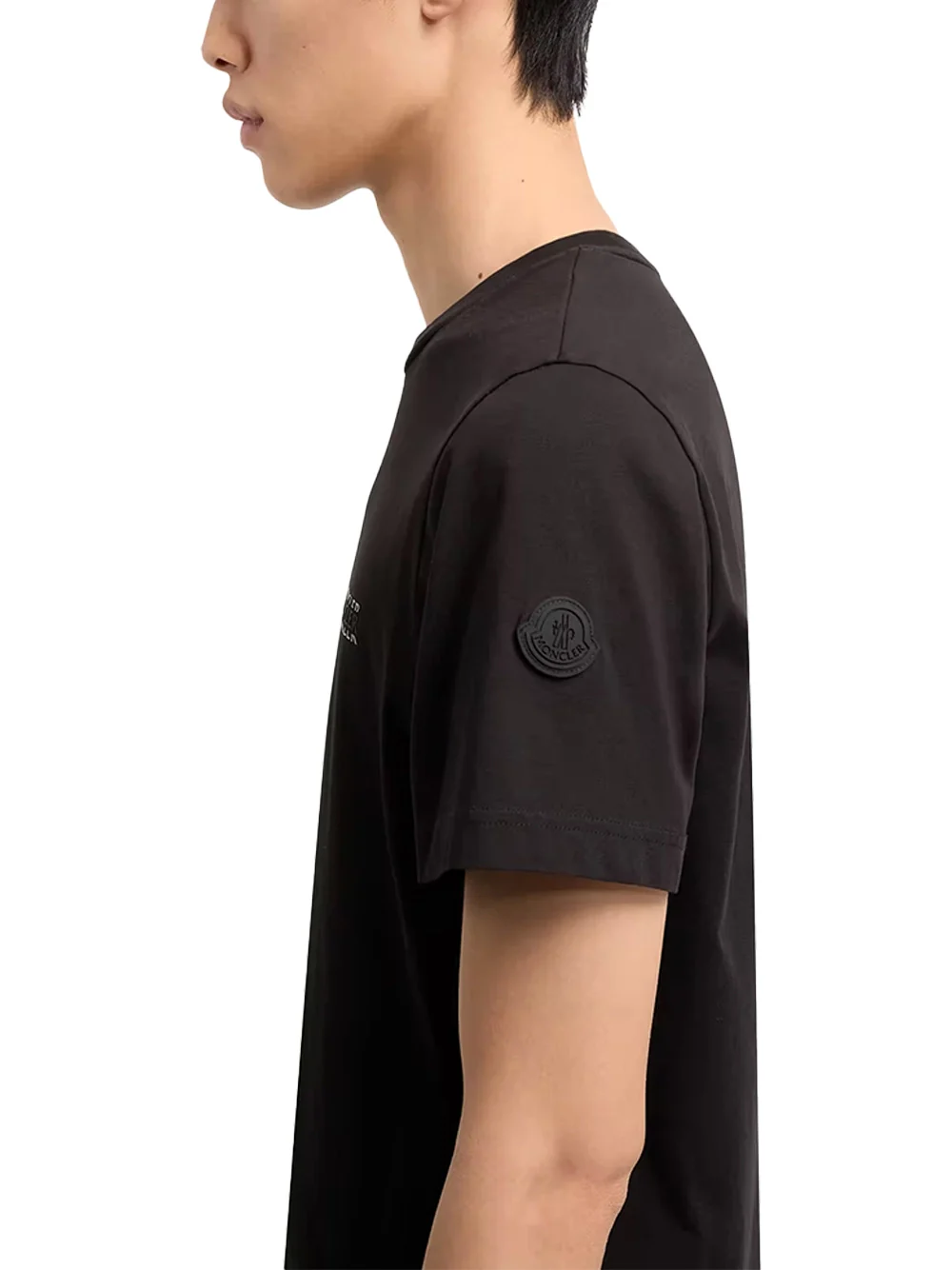 Moncler Men Logo Cotton Jersey T-Shirt Black - Image 4