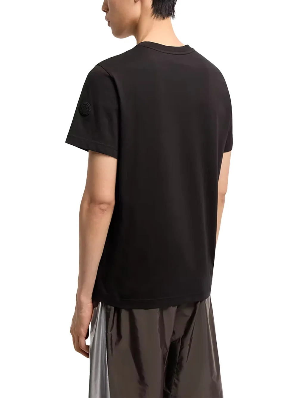 Moncler Men Logo Cotton Jersey T-Shirt Black - Image 5