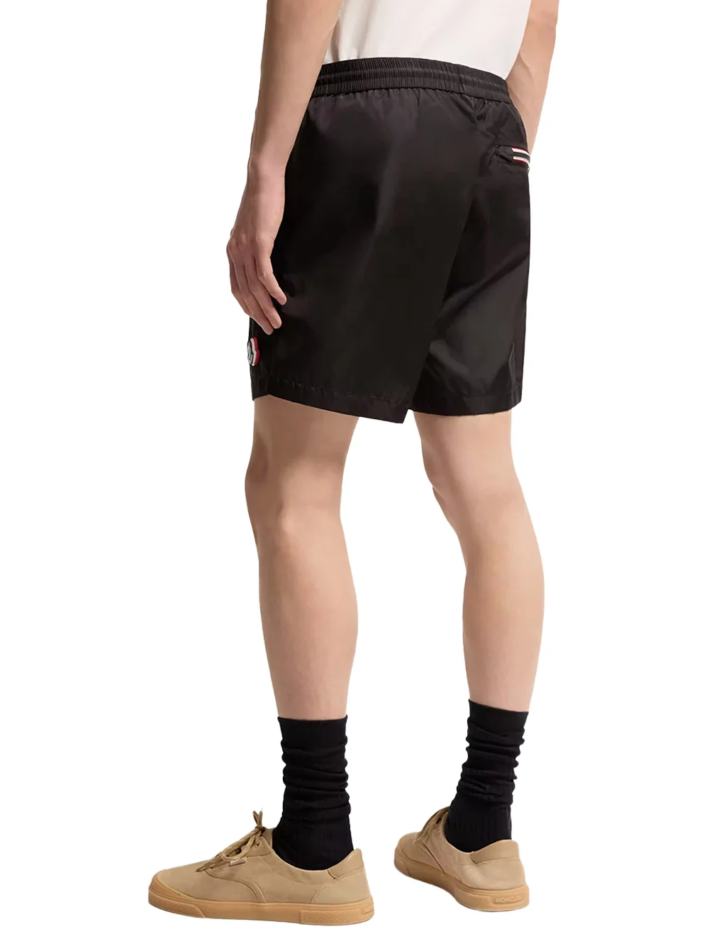 Moncler Men Logo Swim Shorts Black - Image 4