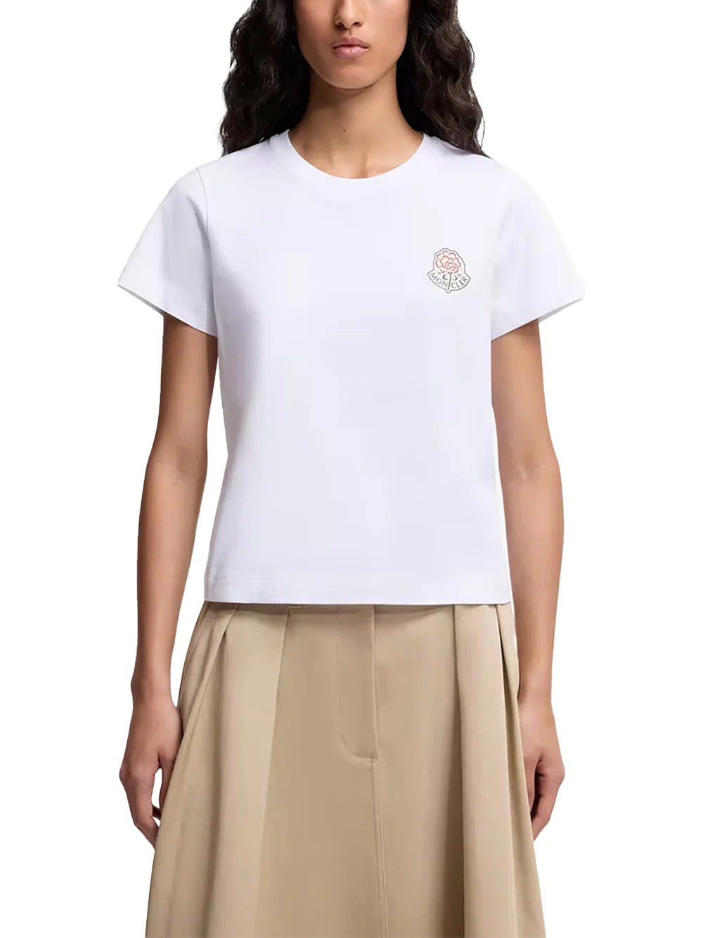 Moncler Women Logo Cotton t-shirt White - Image 4