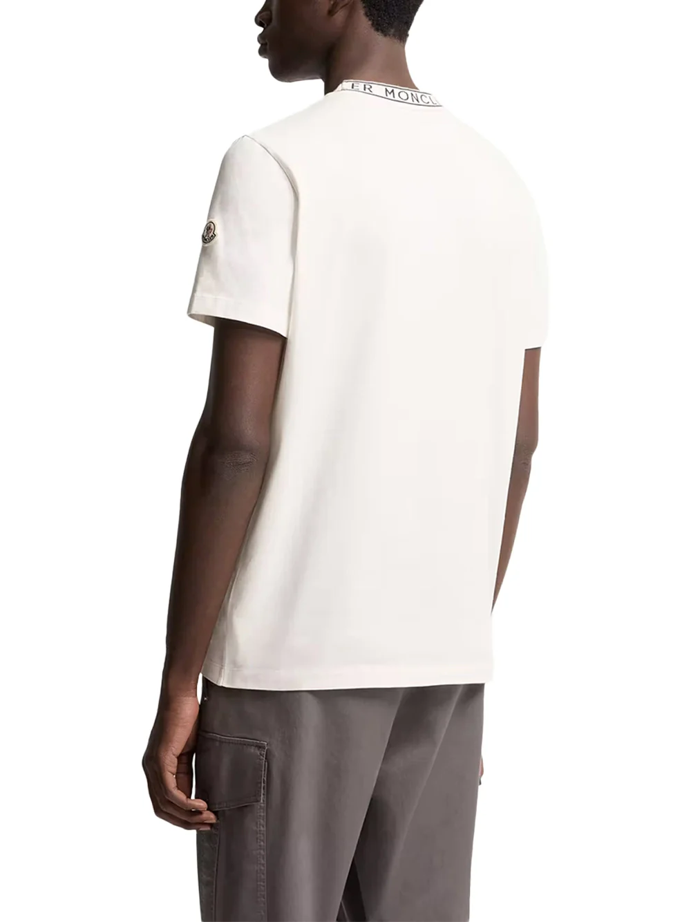 Moncler Men Logo-Trimmed Cotton T-Shirt White - Image 5