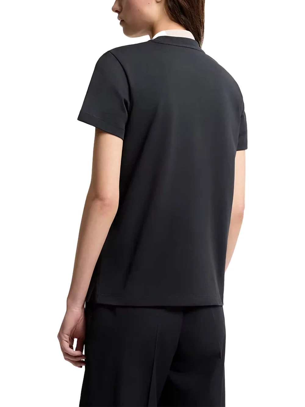 Moncler Women Logo Embroidery Cotton T-Shirt Navy - Image 6