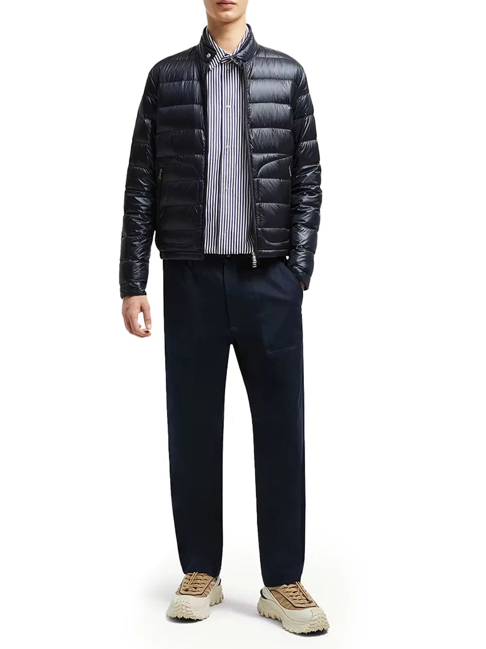 Moncler Men Acorus Short Down Jacket Navy - Image 2