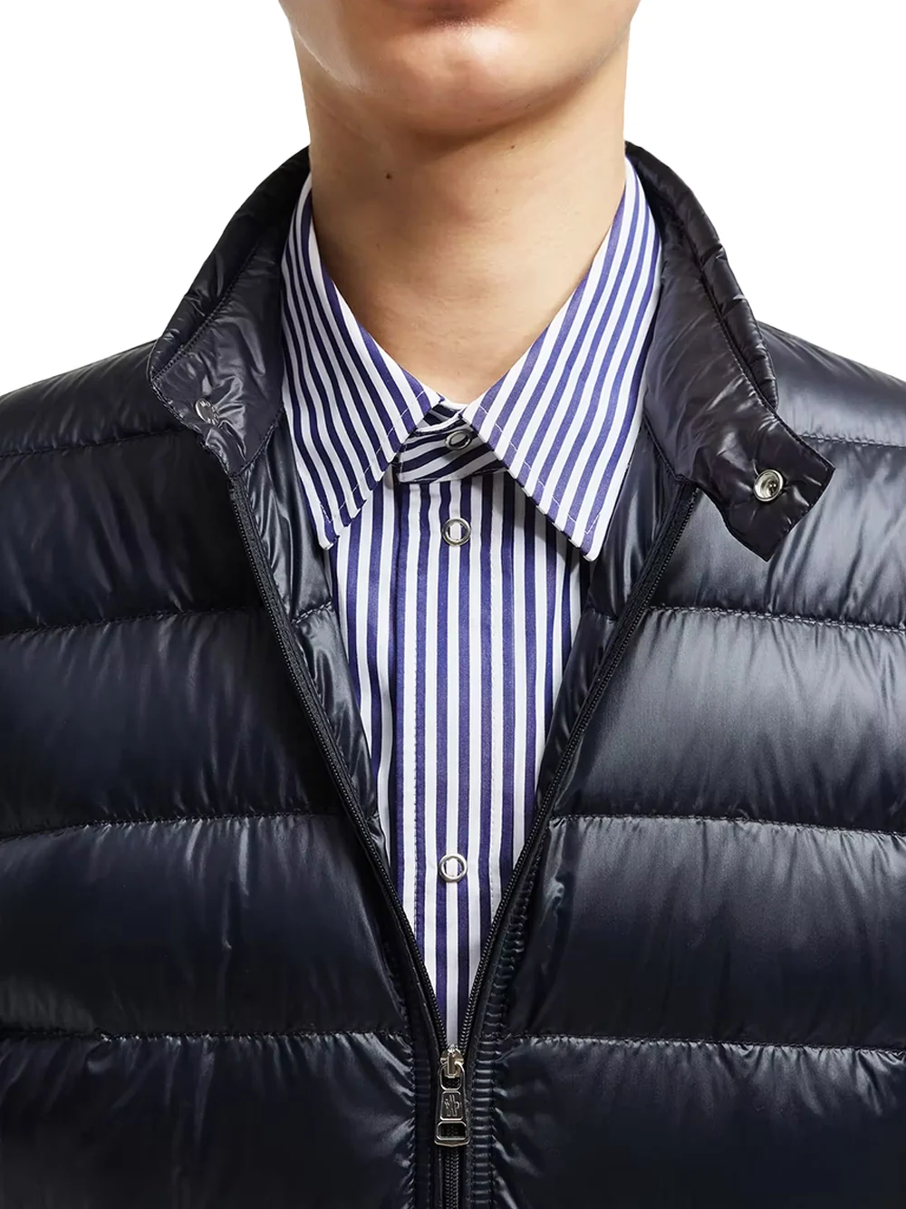 Moncler Men Acorus Short Down Jacket Navy - Image 4