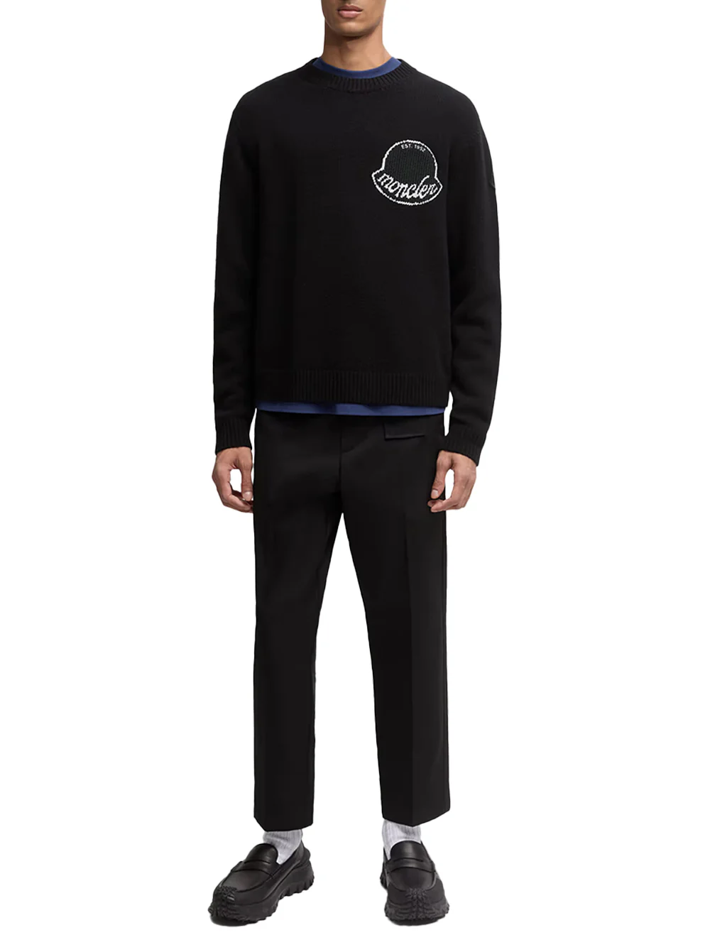 Moncler men Logo Patch Cotton Sweatshirt Black - Image 4