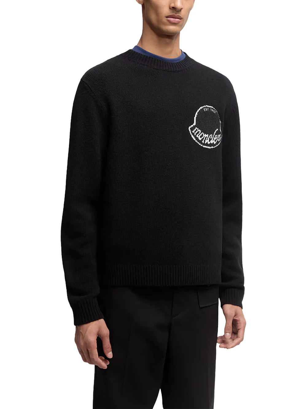 Moncler men Logo Patch Cotton Sweatshirt Black - Image 5