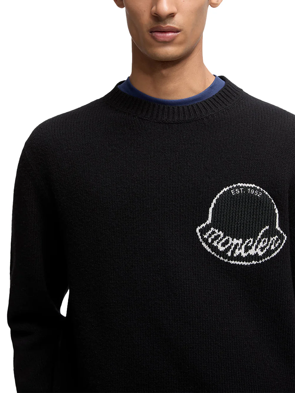 Moncler men Logo Patch Cotton Sweatshirt Black - Image 6