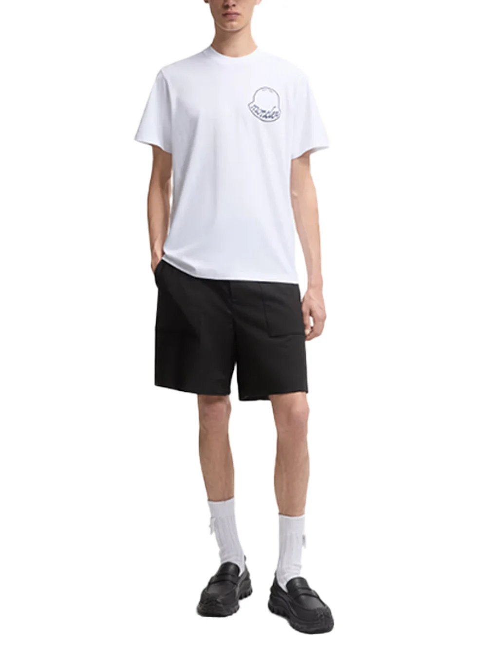 Moncler Men Logo Cotton T-Shirt White - Image 3