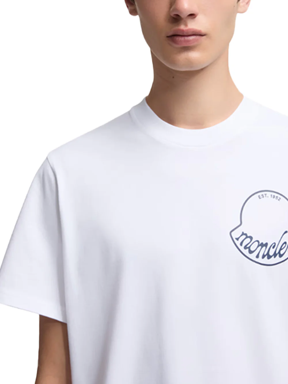 Moncler Men Logo Cotton T-Shirt White - Image 5