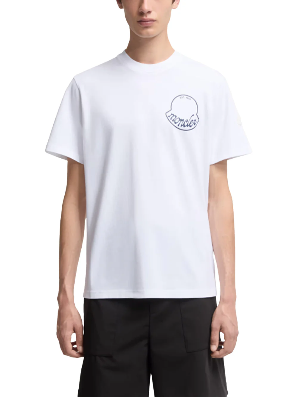 Moncler Men Logo Cotton T-Shirt White - Image 6