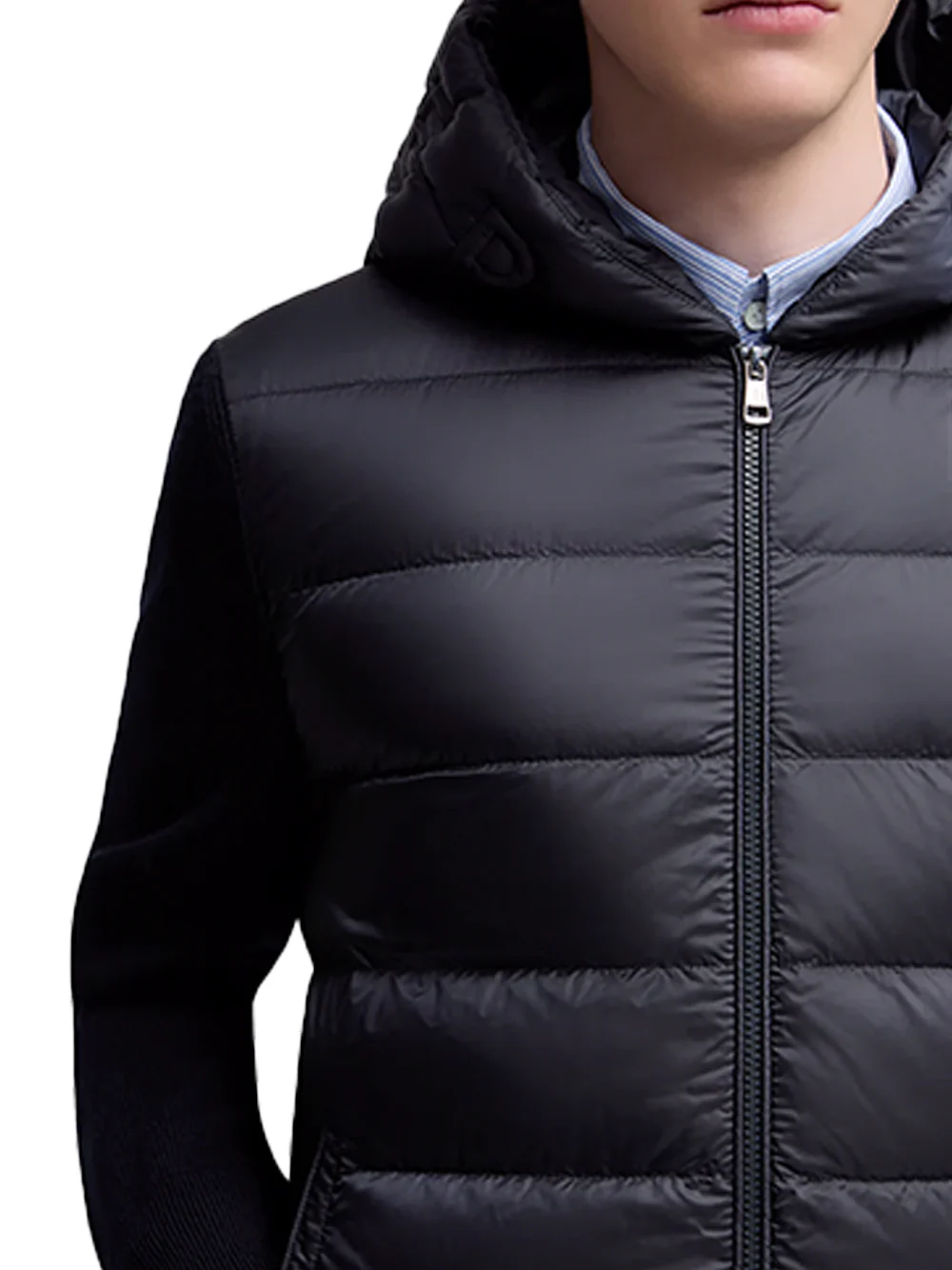 Moncler men Padded Crêpe Cotton Zip-Up Cardigan Navy - Image 7