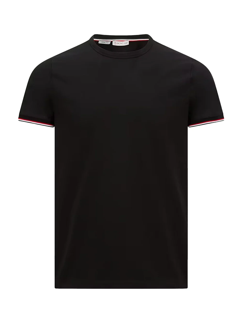 Moncler Men Tricolour-Trimmed T-Shirt Black