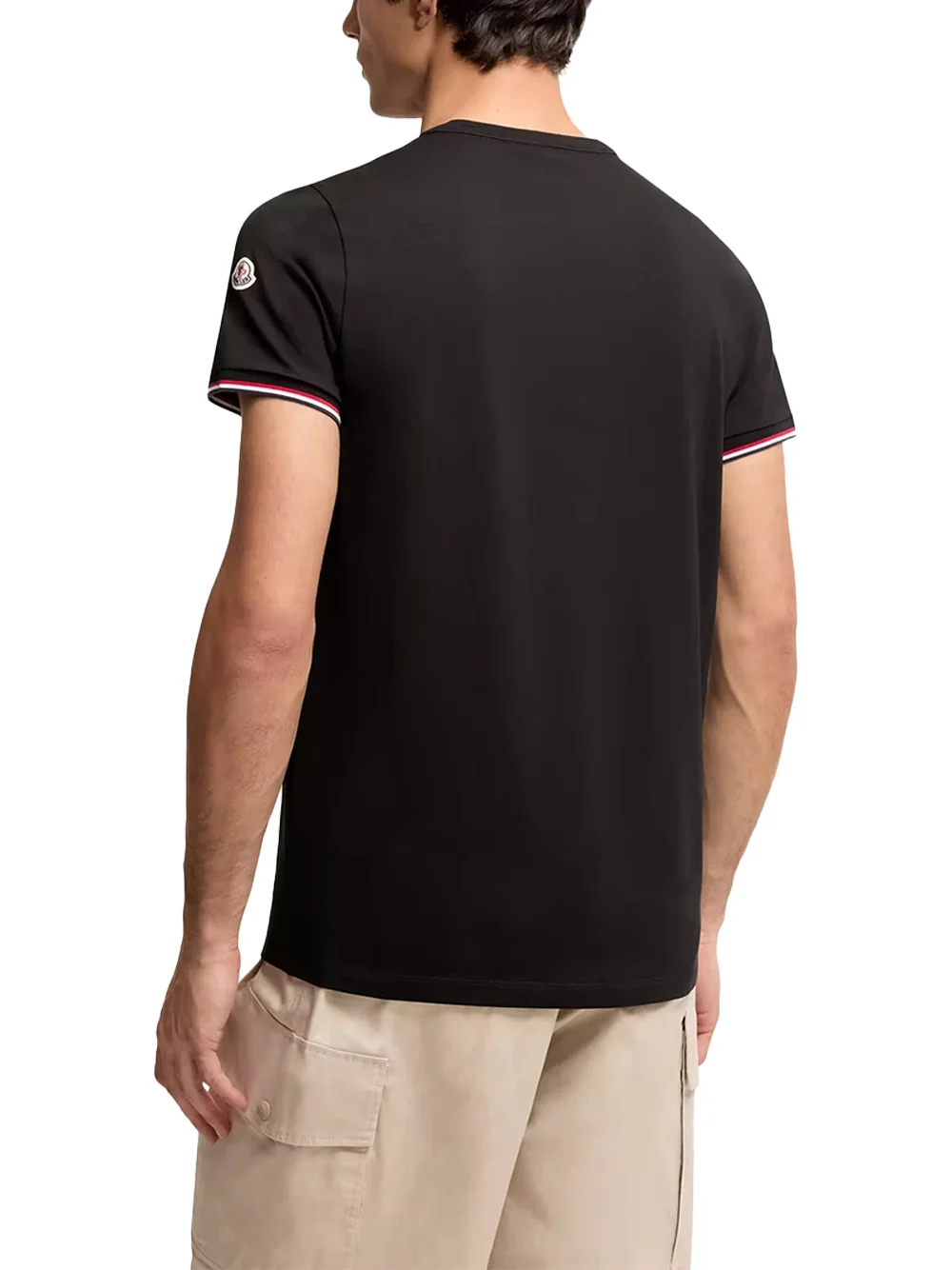 Moncler Men Tricolour-Trimmed T-Shirt Black - Image 6