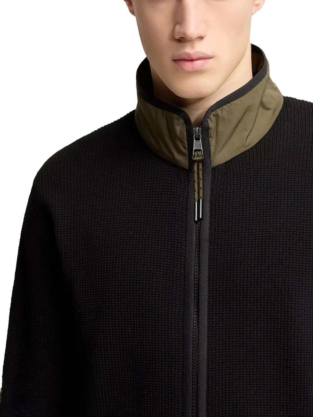 Moncler Men Zip-Up Cotton Cardigan Black - Image 4