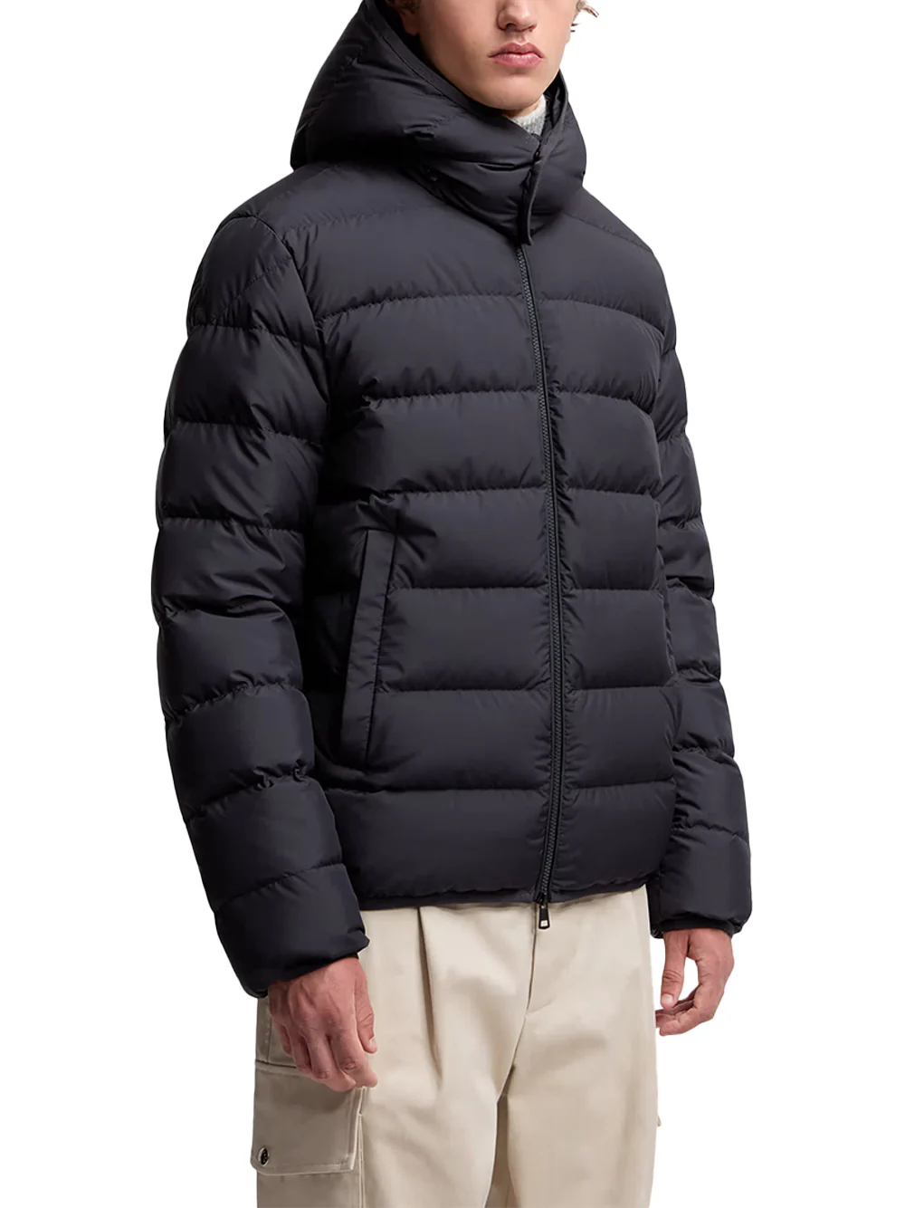 Moncler Men Montbrocq Hooded Short Down Jacket Navy - Image 5