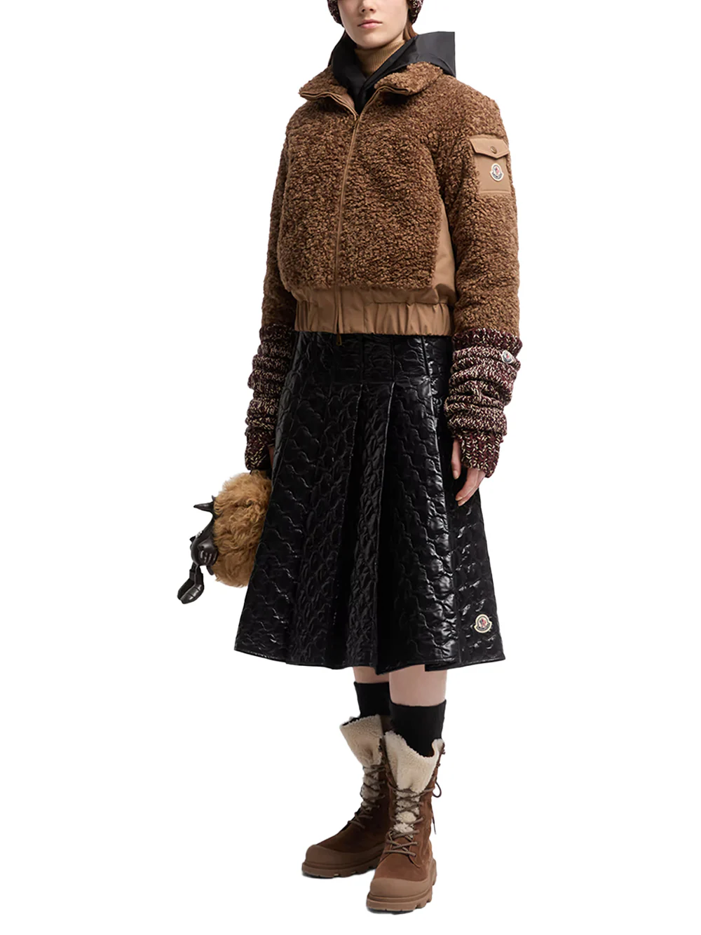 Moncler Women Square-Quilted Padded Midi Skirt Black - Image 3