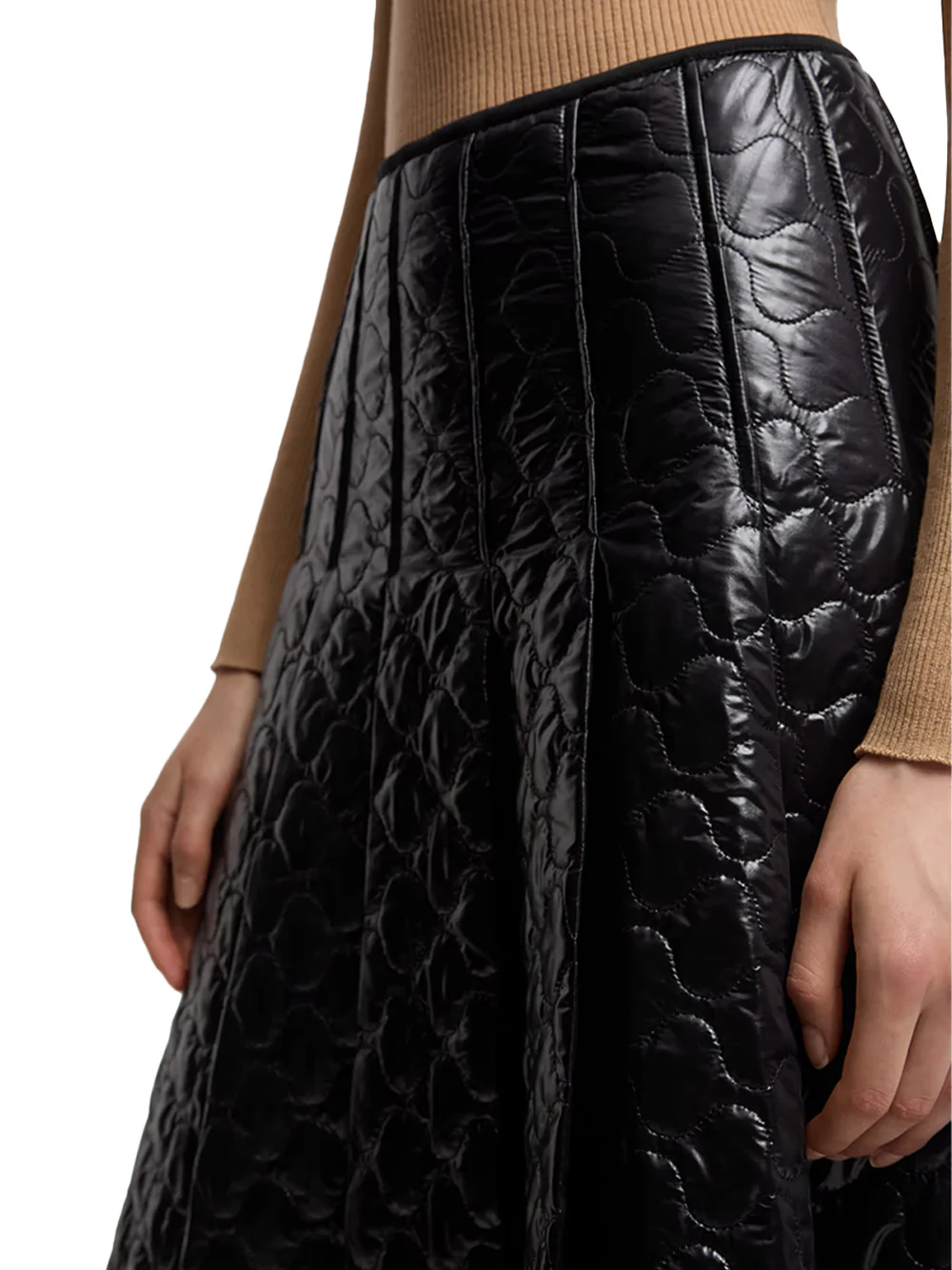 Moncler Women Square-Quilted Padded Midi Skirt Black - Image 6