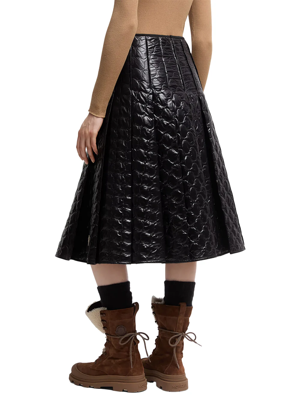 Moncler Women Square-Quilted Padded Midi Skirt Black - Image 7