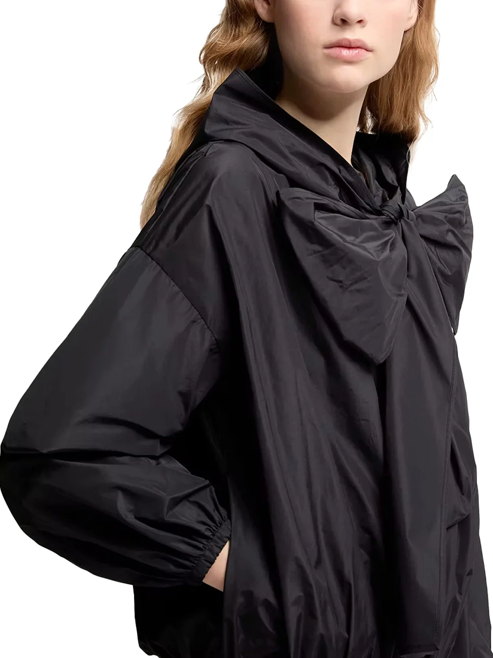 Moncler Women Pecher Taffeta Hooded Jacket D. Blue - Image 4