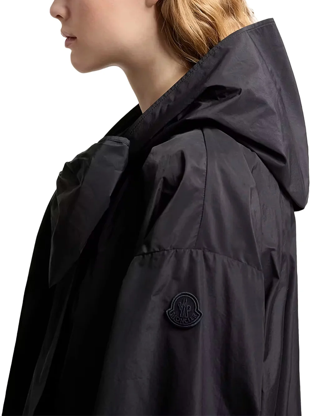 Moncler Women Pecher Taffeta Hooded Jacket D. Blue - Image 5