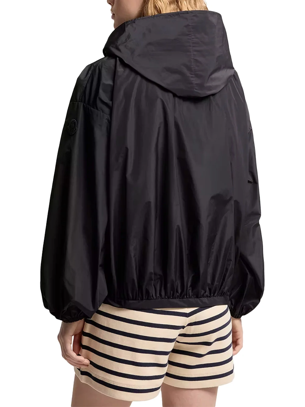 Moncler Women Pecher Taffeta Hooded Jacket D. Blue - Image 7