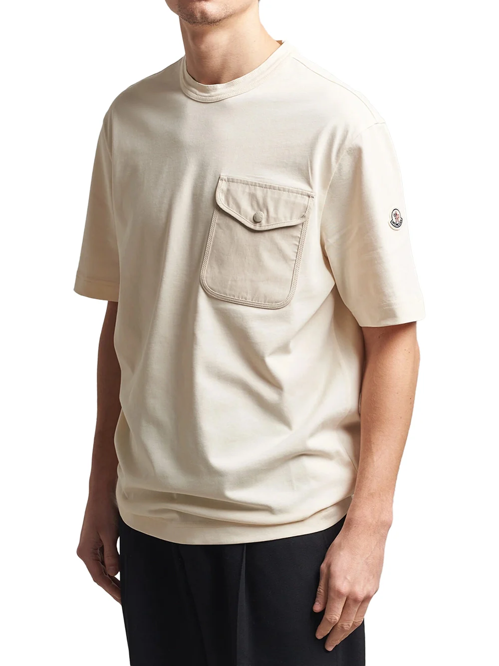 Moncler Men Pocket T-Shirt Cream - Image 3