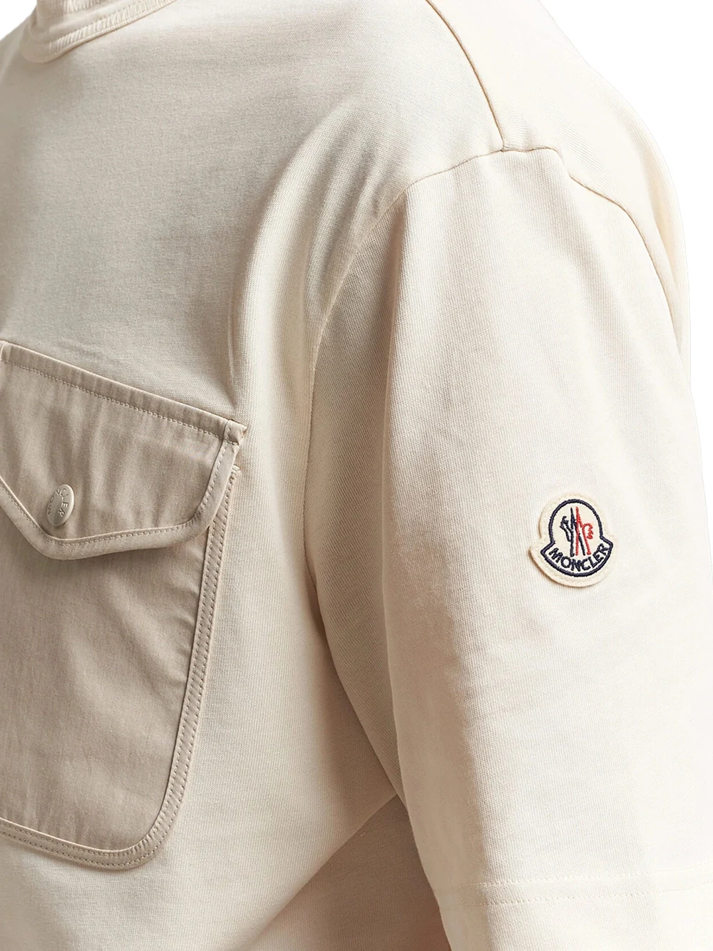 Moncler Men Pocket T-Shirt Cream - Image 4